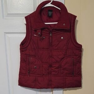 Vanity Burgundy Quilted Puffer Vest